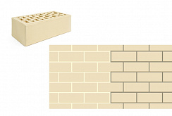 Кирпич утолщенный лицевой пустотелый «Слоновая кость» М 150