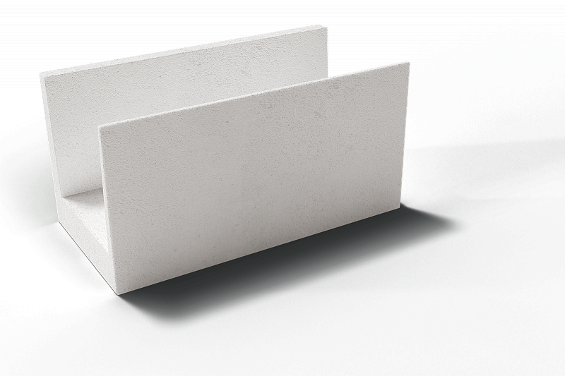 П(U) блок из газобетона D500 600X500X250